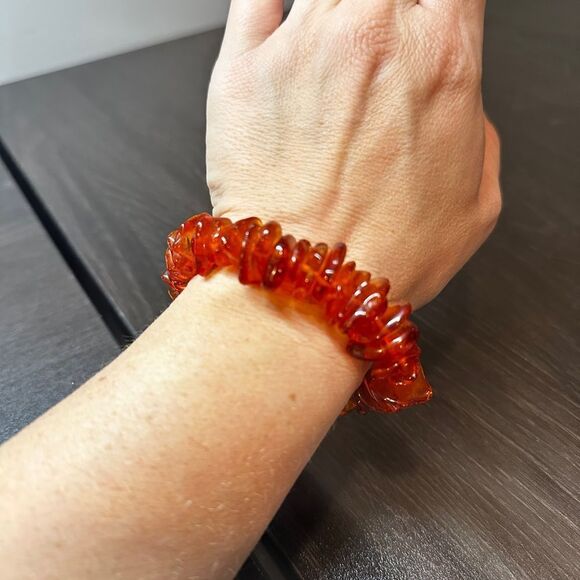Chunky Baltic amber healing stretchy bracelet! - Picture 3 of 7